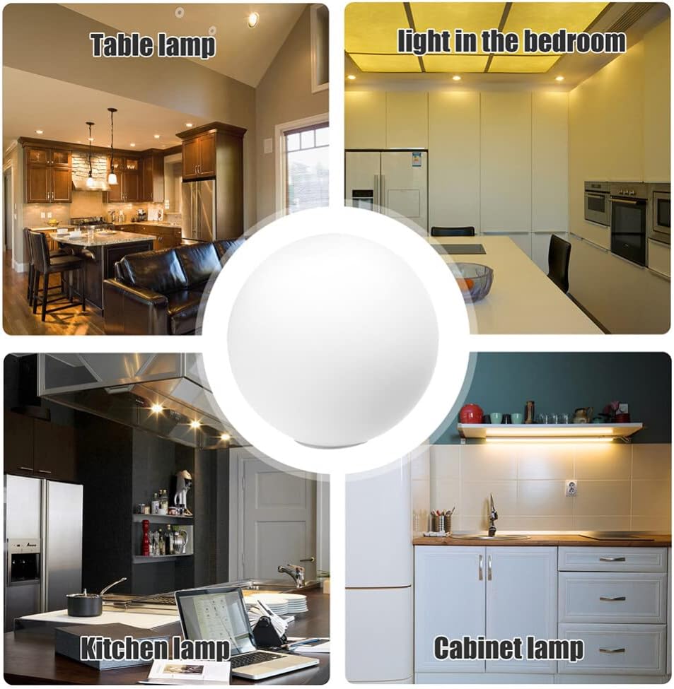 Pantalla de lámpara colgante, mesa blanca, 1 unidad, pantalla de globo de vidrio, pantalla de luz redonda de globo de vidrio blanco, reemplazo para