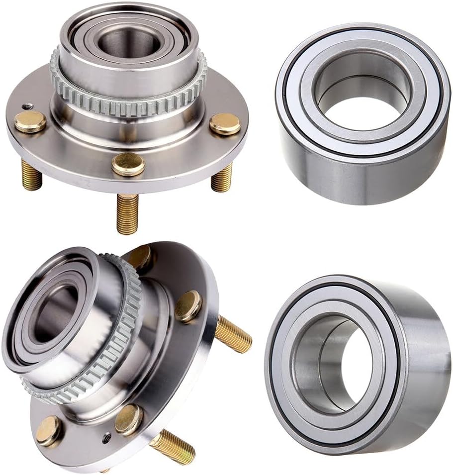 SCITOO 4 unidades de cojinete de rueda delantera y trasera 510034 512267 para Hyundai Tucson 2005-2009, para Kia Sportage 2005-2010 WABS 5 lengüetas