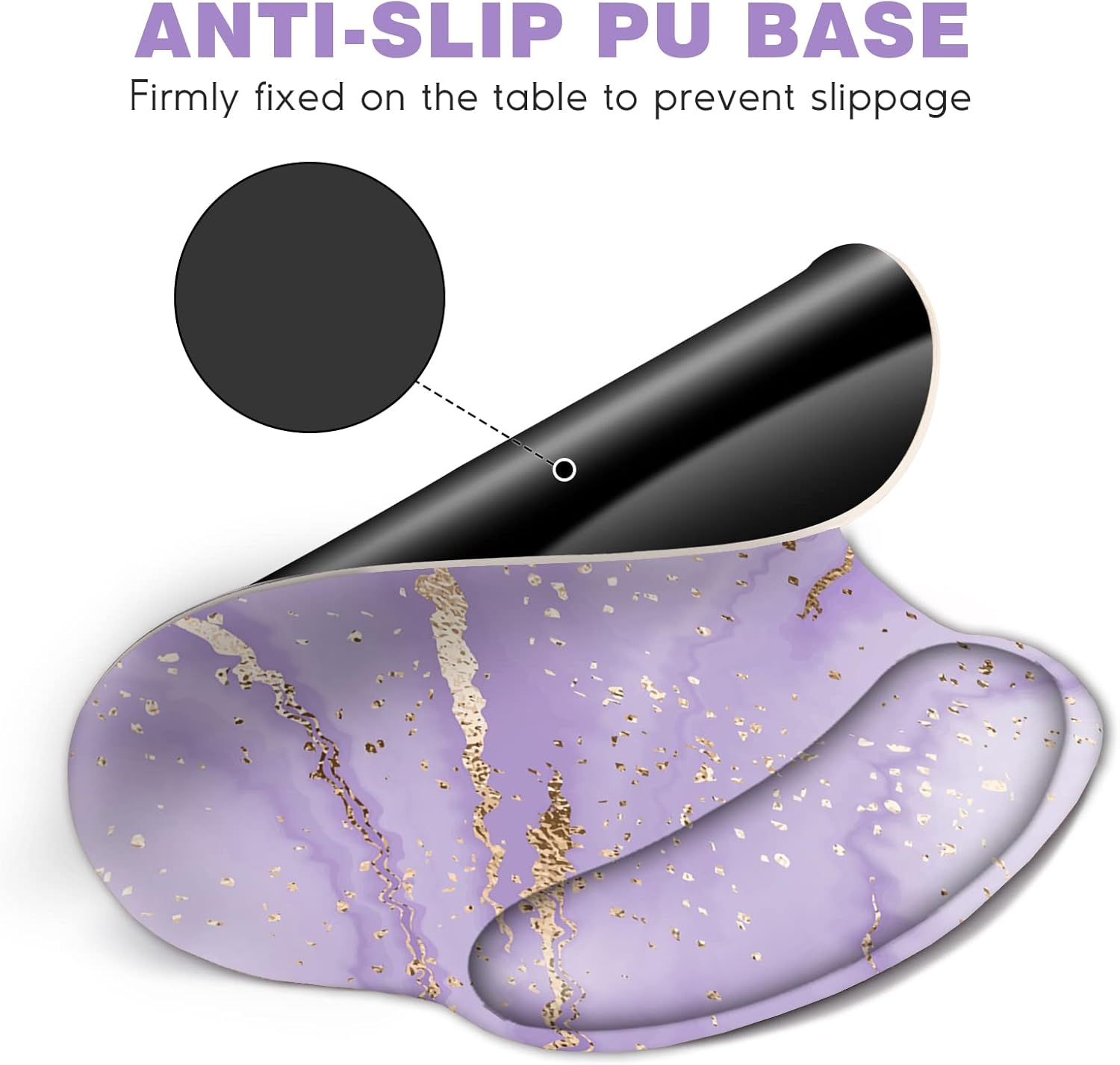 DINKY Alfombrilla de mouse ergonómica, bonita alfombrilla de mouse con gel de soporte para reposamuñecas, base de poliuretano antideslizante con