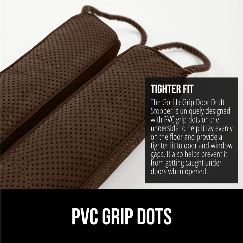 Gorilla Grip Tope de corriente de puerta resistente, 38 pulgadas, bloquea el ruido del viento del aire frío y caliente para huecos de hasta 3