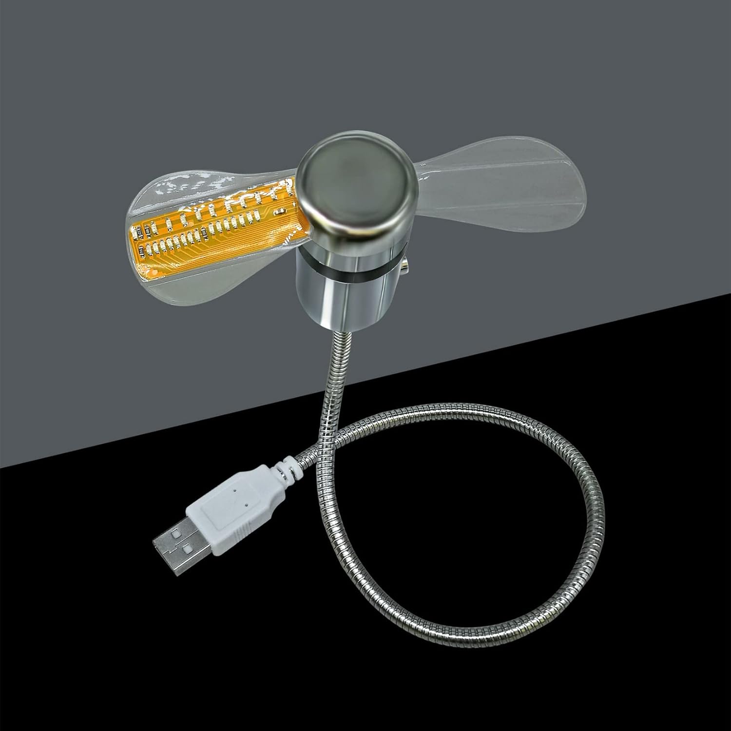 Ventilador de reloj LED USB con pantalla de temperatura real en tiempo real, mini ventilador de refrigeración LED para oficina y hogar