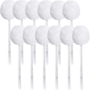 Paquete de 12 cepillos para inodoro de color blanco, suave, limpiadores de inodoro, cepillo de inodoro desechable, mango de plástico, trapeador de Paquete de 12 cepillos para inodoro de color blanco, suave, limpiadores de inodoro, cepillo de inodoro desechable, mango de plástico, trapeador de