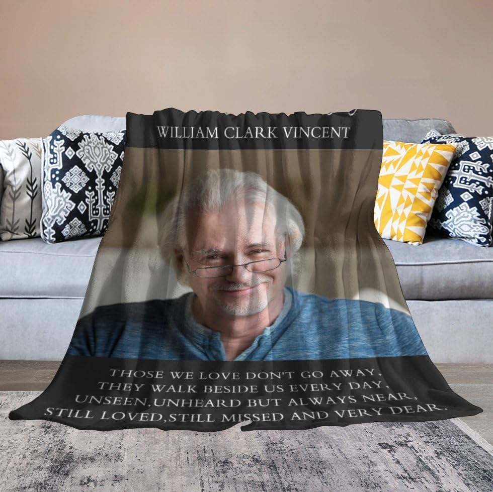 Artsadd Manta conmemorativa personalizada en memoria amorosa de mamá, papá, padre, abuela, abuelo, nana, manta personalizada con foto, nombre,