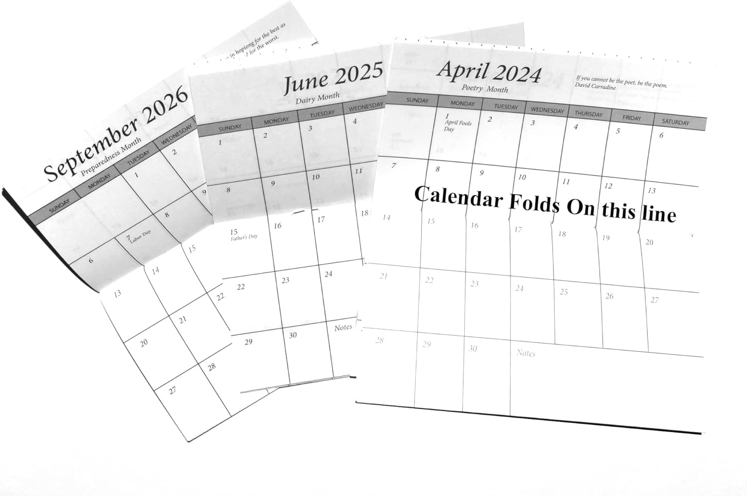 Calendario de bolsillo con bloc de notas de 3 años 2024, 2025 y 2026 (remolino azul)
