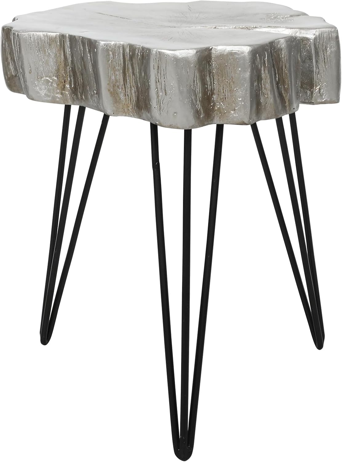 Moderna mesa auxiliar auxiliar para patio, pequeña mesa auxiliar con patas de horquilla para interior y exterior, patio, sala de estar, 19 pies de