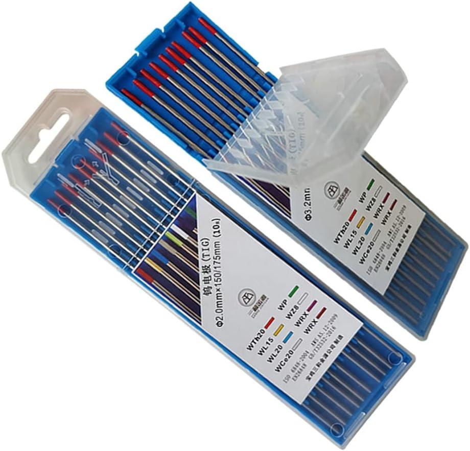 Juego de 10 varillas de soldadura de arco de argón para soldadura de arco de tungsteno para soldadura de hierro inoxidable WT20 varillas de