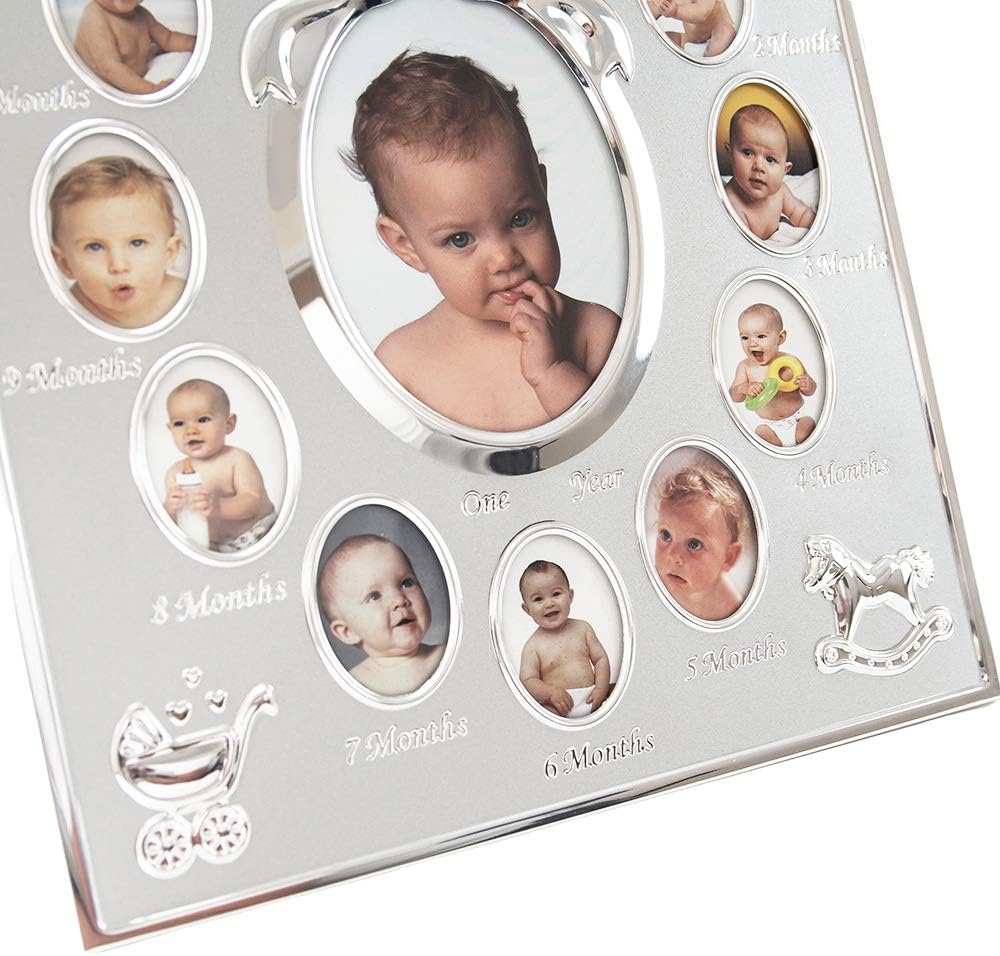 Happy Homewares Beautiful My First Year Marco de fotos decorativo mate y niquelado  Preciosa idea de regalo para bebé