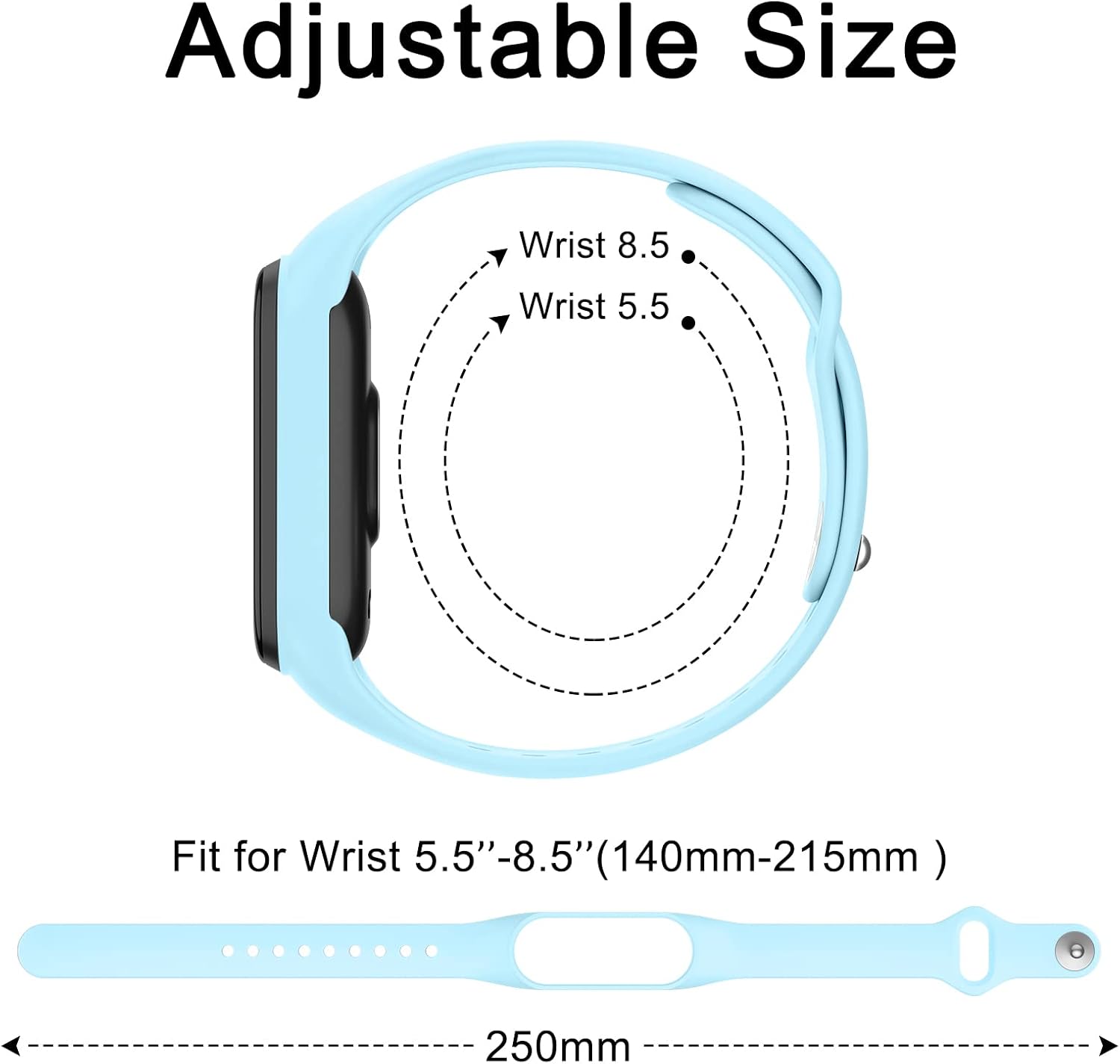 AK Correa de silicona para Xiaomi Mi Band 5Mi Band 6, paquete de 3 pulseras suaves para Amazfit Band 5Amazfit Band 6, correa deportiva para mujeres