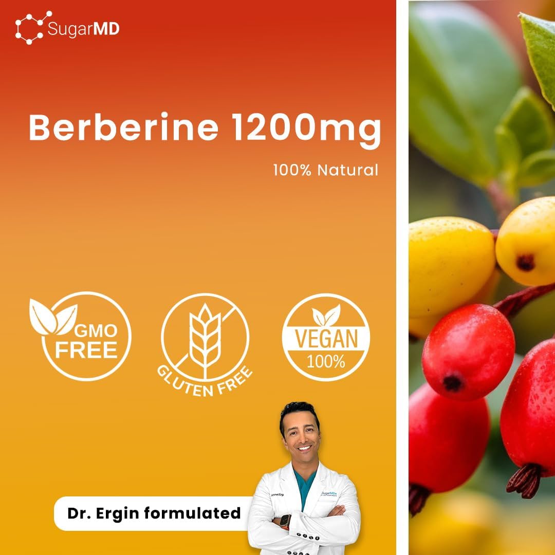 SugarMD Dr. Ergin’s Berberine 1200 MG 60 Cápsulas