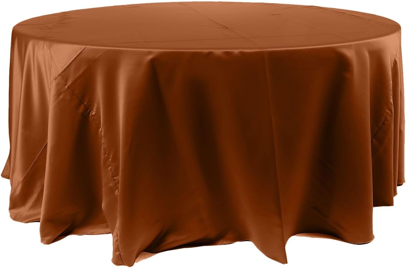 Efavormart – Mantel redondo de satén de 120 pulgadas para cocina, comedor, catering, boda, fiesta de cumpleaños, eventos