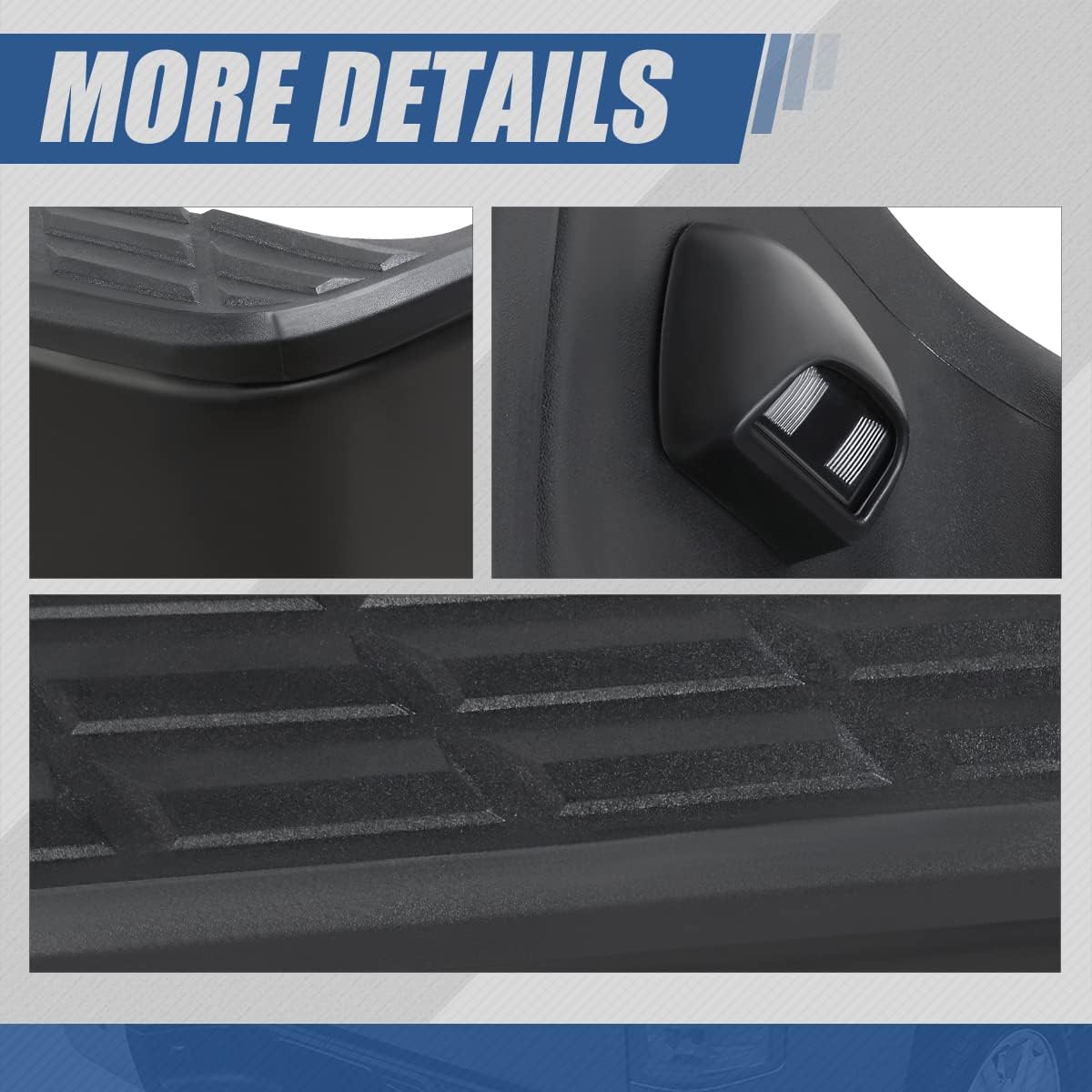 Auto Dynasty Agujeros para sensor de estacionamiento Protector de parachoques trasero con luces de matrícula compatible con Silverado Sierra 1500