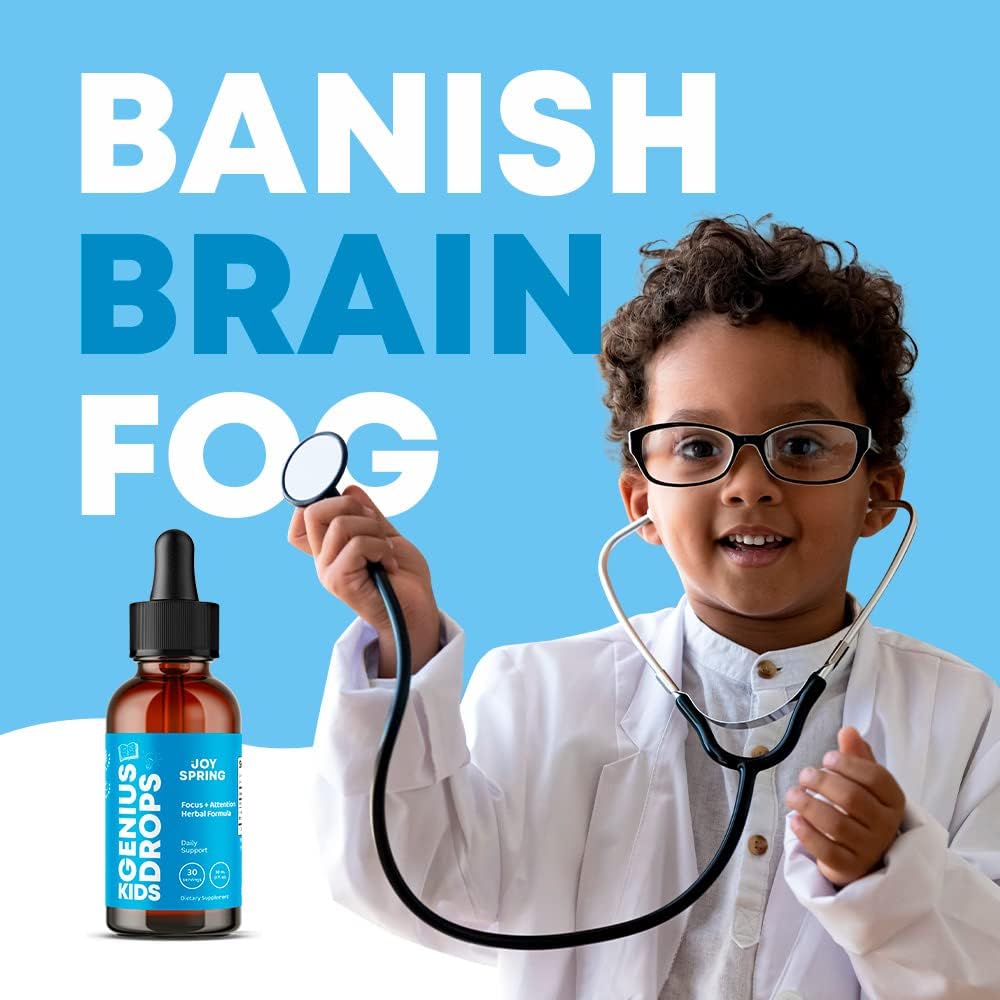 JoySpring Vitaminas Focus para niños mezcla de vitaminas orgánicas de B9, B12, zinc y vitamina C y suplementos de enfoque y atención para niños que