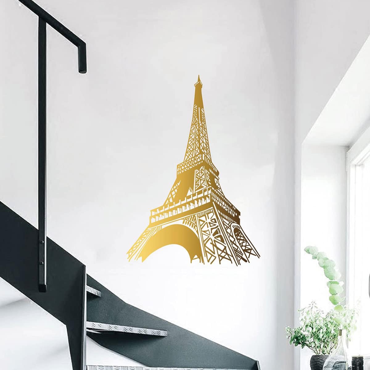 Calcomanía de la Torre Eiffel de París, diseño único moderno para dormitorio, sala de estar, decoración del hogar, vinilo extraíble FG354 (M-22 x