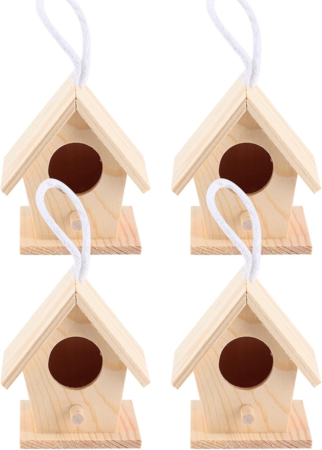 Fydun 4 piezas de madera al aire libre casa colgante pájaro descansando nidos caja decoración jardín ornamento 4 piezas al aire libre pájaro de
