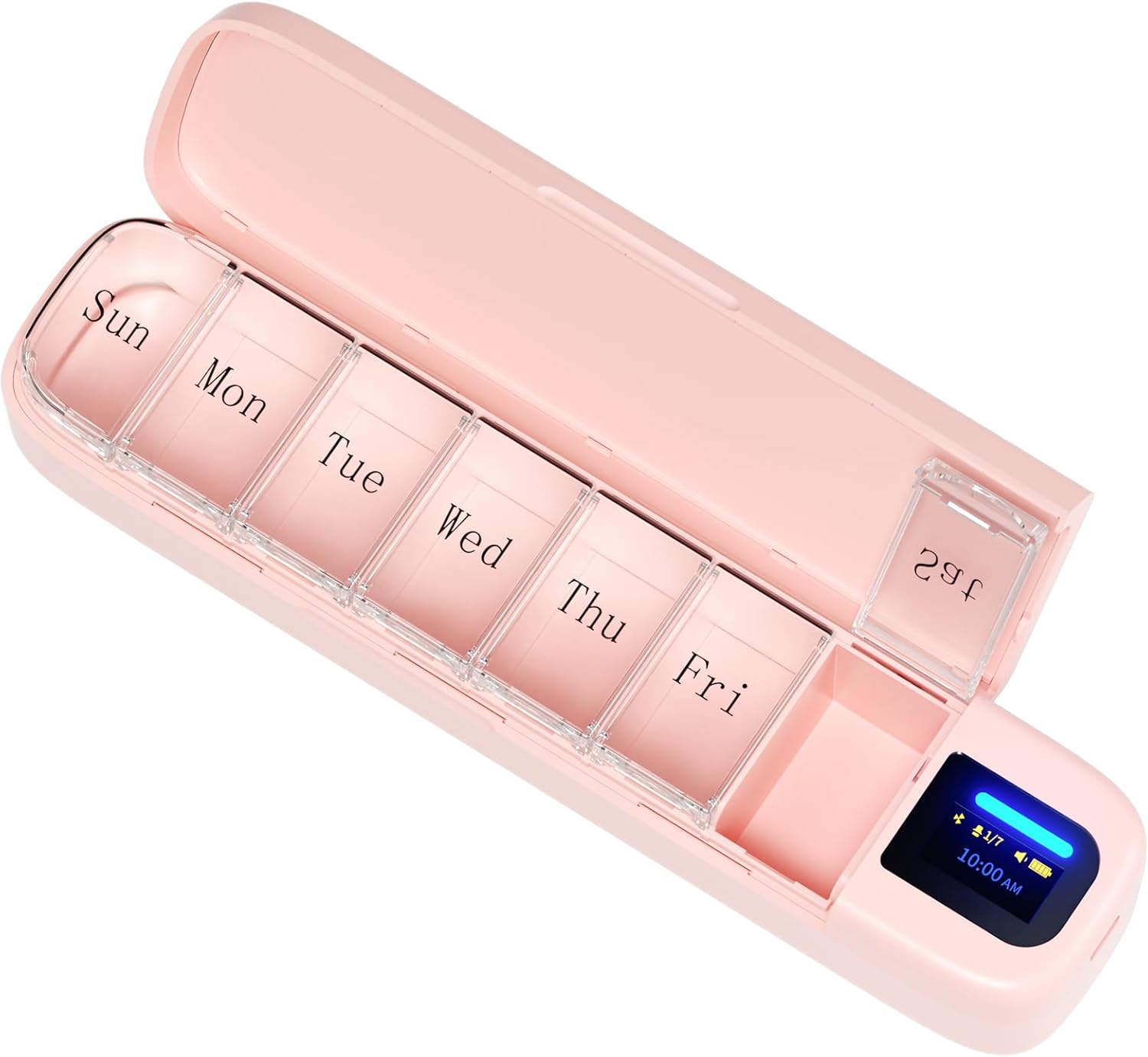 Recordatorio de pastillas, organizador semanal inteligente de píldoras con alarma, caja de pastillas Bluetooth de 7 días con ajuste de aplicación