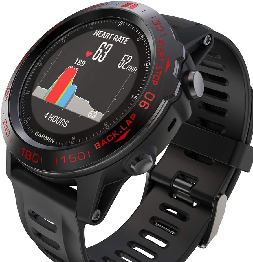Anillo de bisel compatible con Garmin Fenix 3Fenix 3 HR bisel Loop cubierta adhesiva antiarañazos acero inoxidable bisel de metal marco de estilo