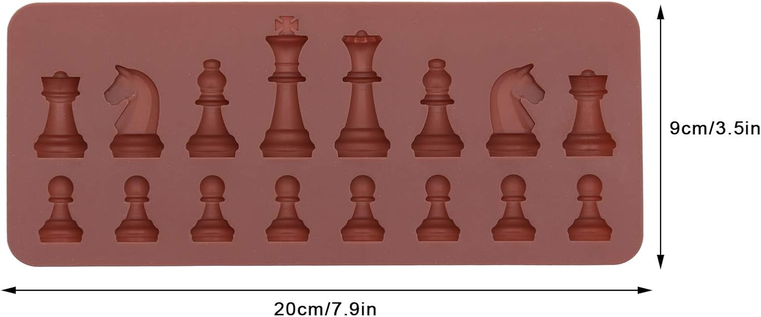 Molde de silicona para chocolate, molde de ajedrez con forma de fondant, molde de cubitos de hielo para bricolaje, dulces, pasteles, velas,