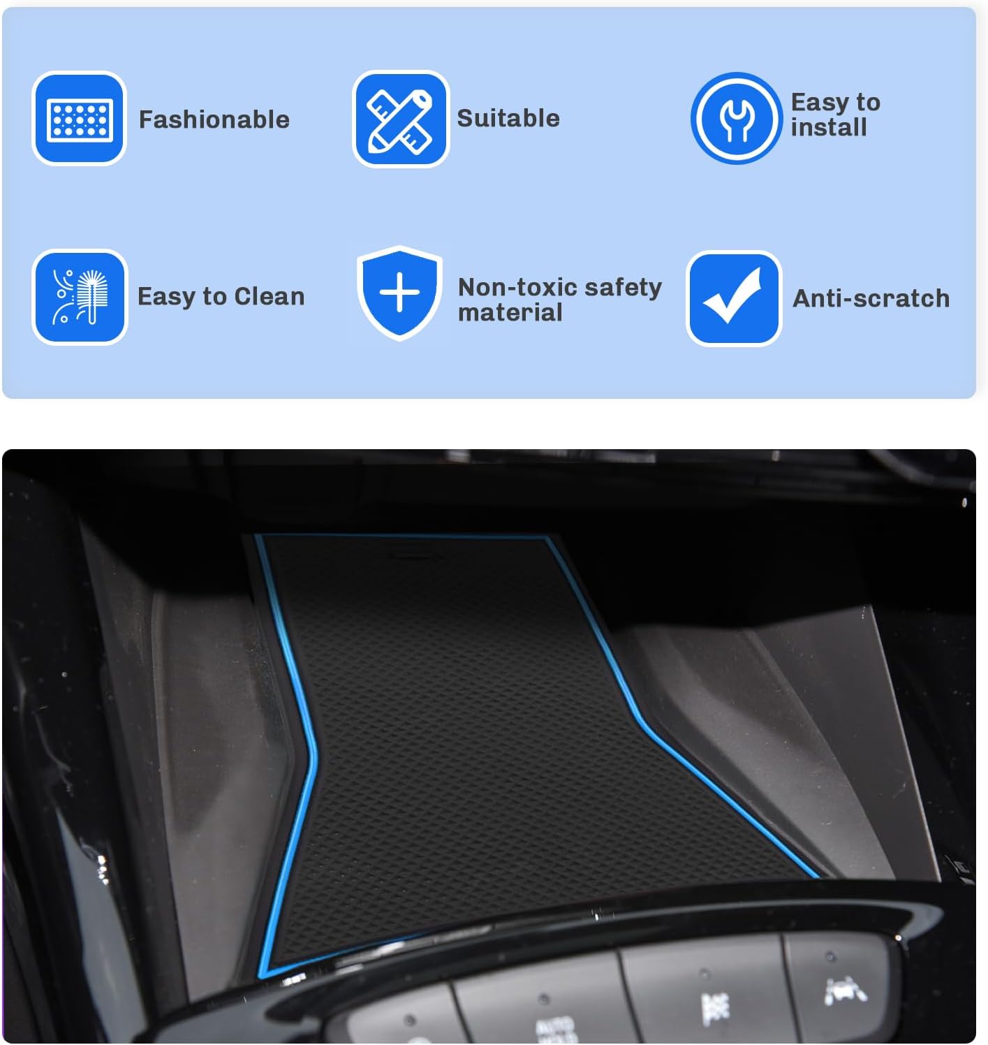 SXCY Almohadilla de ranura para puerta de Chevy Trax 2024 para Chevy Trax 2024, alfombrilla antideslizante para ranura de puerta Trax 2024,