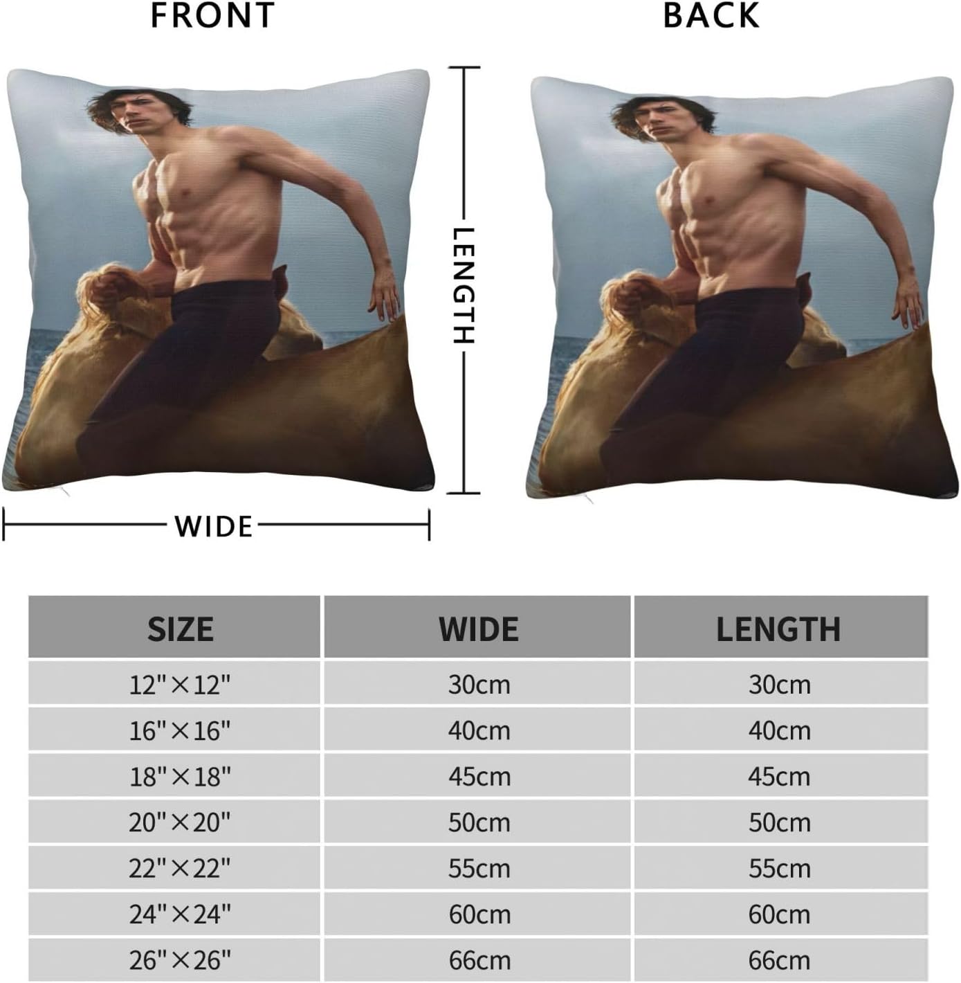 Adam Driver – Fundas de almohada cuadradas suaves y modernas, funda de almohada decorativa, decoración del hogar para cama, sofá, sala de estar,