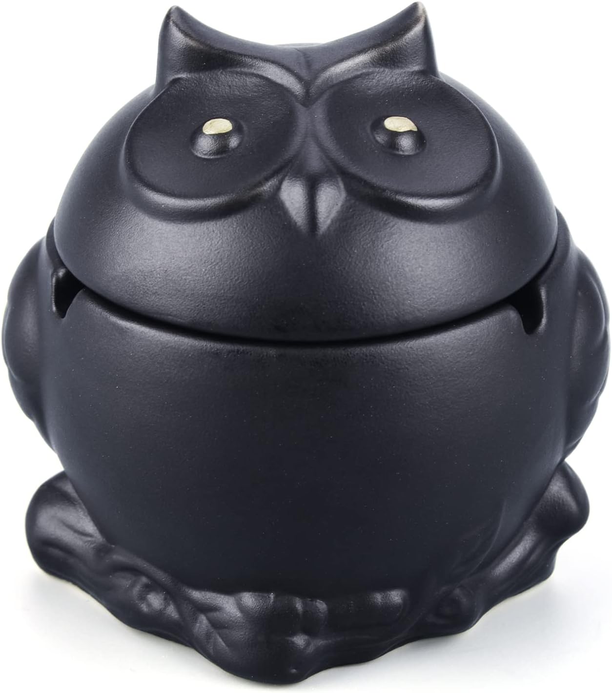 Cenicero de cerámica con tapa, ceniceros de cigarrillos para interiores y exteriores, cenicero de animales de búho, soporte para cenizas para