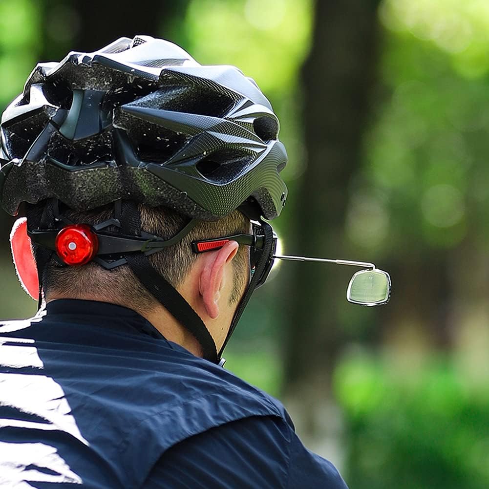 Pilarmuture Espejo de lentes de ciclismo, gran angular ajustable de 360 grados, espejo de bicicleta, espejo plano de visión trasera para ciclismo de