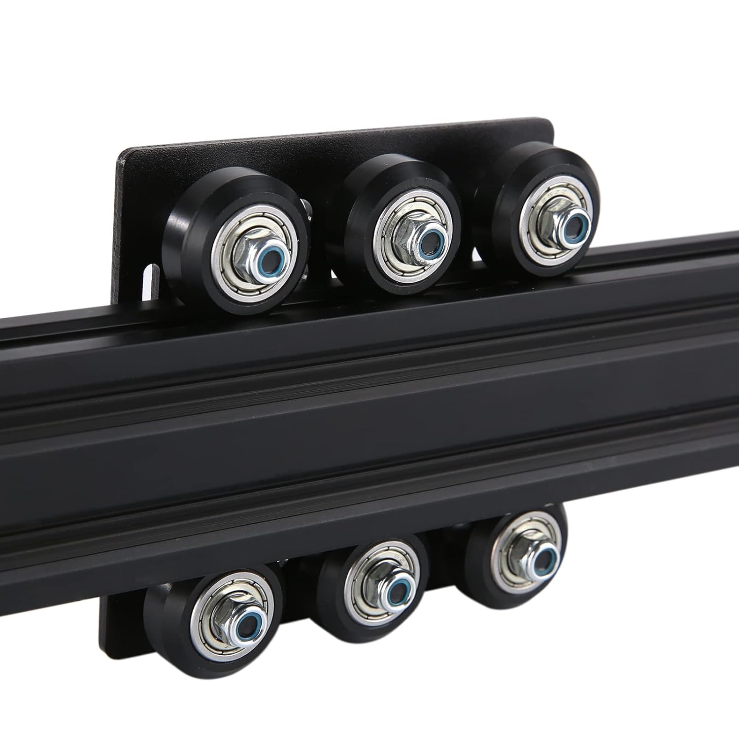 Paquete de 1 kit de placa de pórtico de 2040 V ensamblada con 6 ruedas POM sólidas en V, solo compatible con perfiles de extrusión de aluminio con