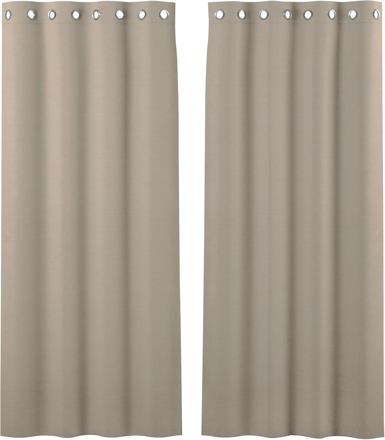 Cortinas de algodón largas y duraderas con ojales con 2 paneles de 84 pulgadas de largo x 52 pulgadas de ancho, color gris topo, cortina de ventana