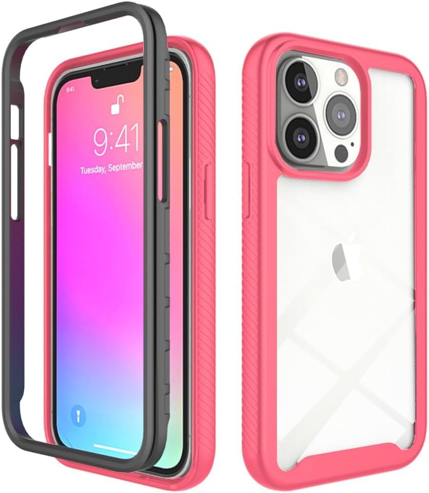 Asuwish Funda para iPhone 13 Pro de 6.1 pulgadas con protector de pantalla de vidrio templado y soporte delgado, funda protectora híbrida resistente