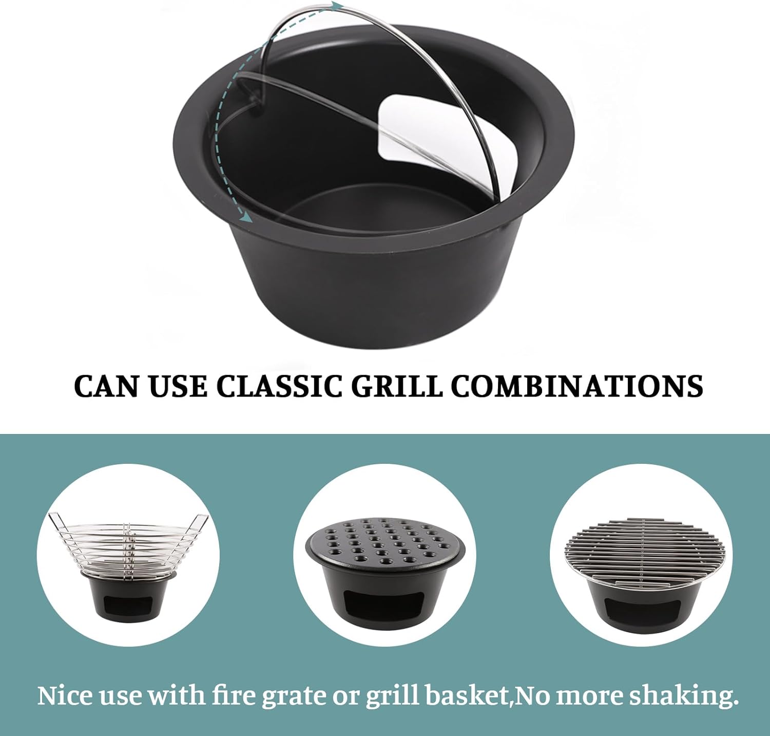 Contenedor de cenizas con mango plegable para Kamado J Classic, colector de cenizas de carbón imprescindible para parrilla Kamado, accesorios de