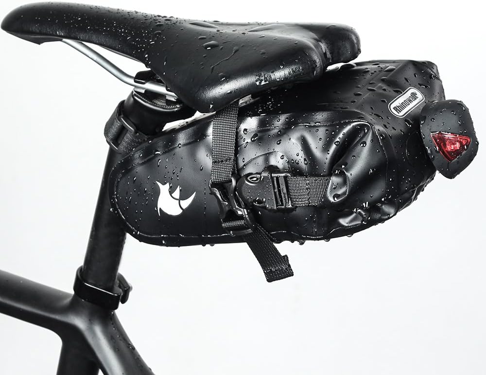 Rhinowalk Sillín de bicicleta, bolsa impermeable para bicicleta debajo del asiento, bolsa de asiento de bicicleta de montaña resistente a la lluvia