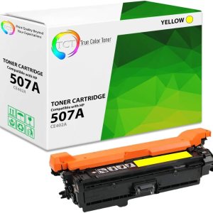 TCT Cartucho de tóner de repuesto prémium compatible con impresoras HP 507A CE402A, color amarillo, funciona con impresoras HP Laserjet Enterprise TCT Cartucho de tóner de repuesto prémium compatible con impresoras HP 507A CE402A, color amarillo, funciona con impresoras HP Laserjet Enterprise