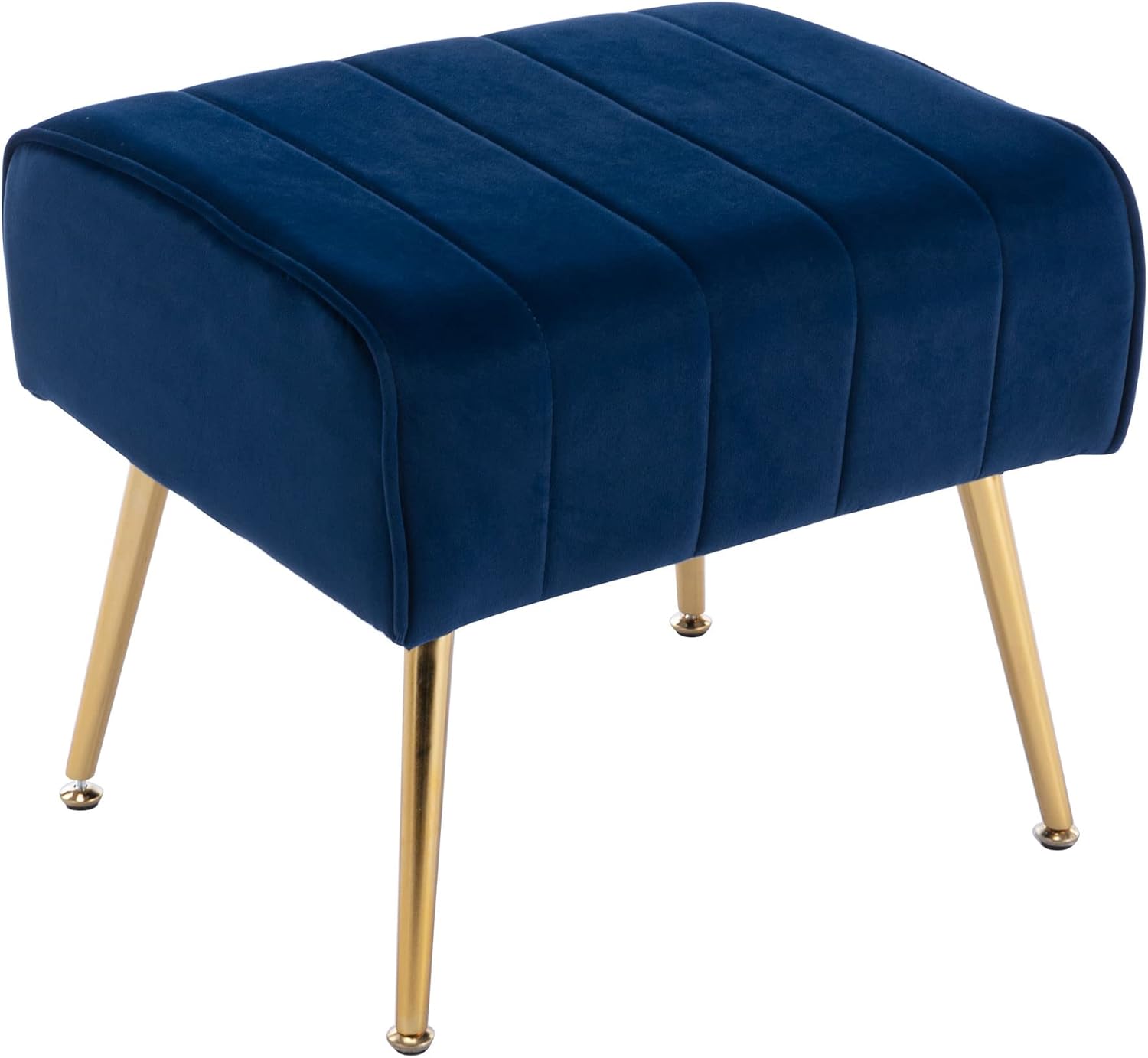 DM Furniture Silla decorativa con terciopelo otomano, moderna silla de club con respaldo alado, sillón de lectura tapizado con patas de metal dorado