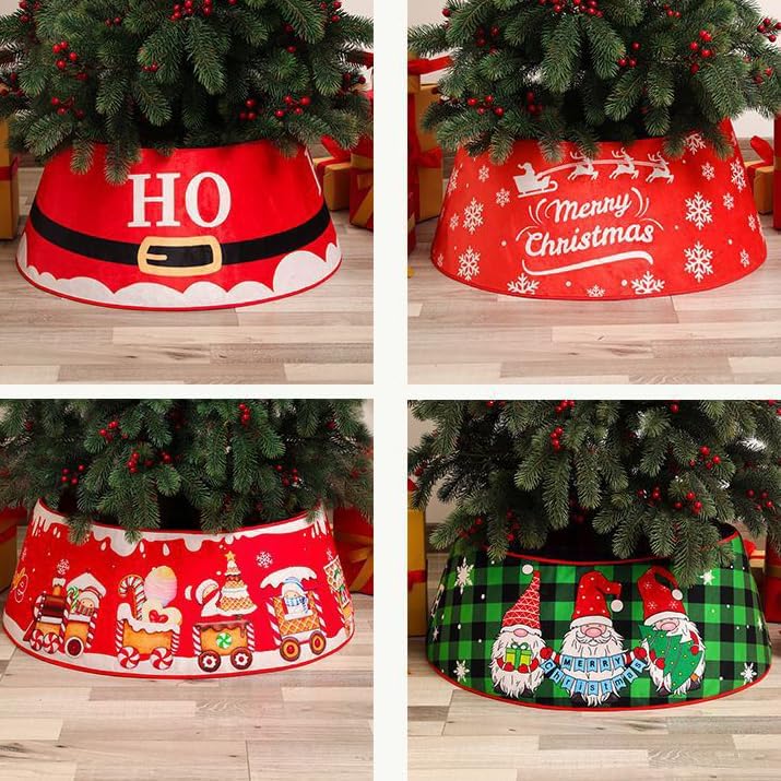 Base de falda para árbol de Navidad, redonda, cuadriláterahexagonal, decoración de tronco, cuello definitivo, varios tamaños, perfecto para