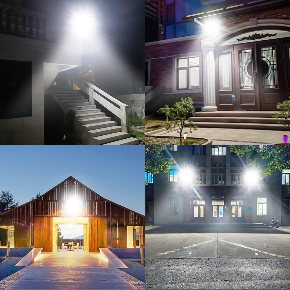 Paquete de 2 luces LED de inundación para exteriores, 50 W, sensor de fotocélula del atardecer al amanecer, 5000 K, luz diurna, 7528 lm, iluminación