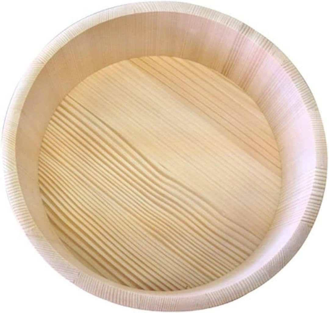 TIKUSAN Hangiri – Tina de mezcla de arroz Hangiri de madera, banda de PP con tapa, hecha en Japón, hecha de abeto Momi, sushi, arroz, sushi oke,