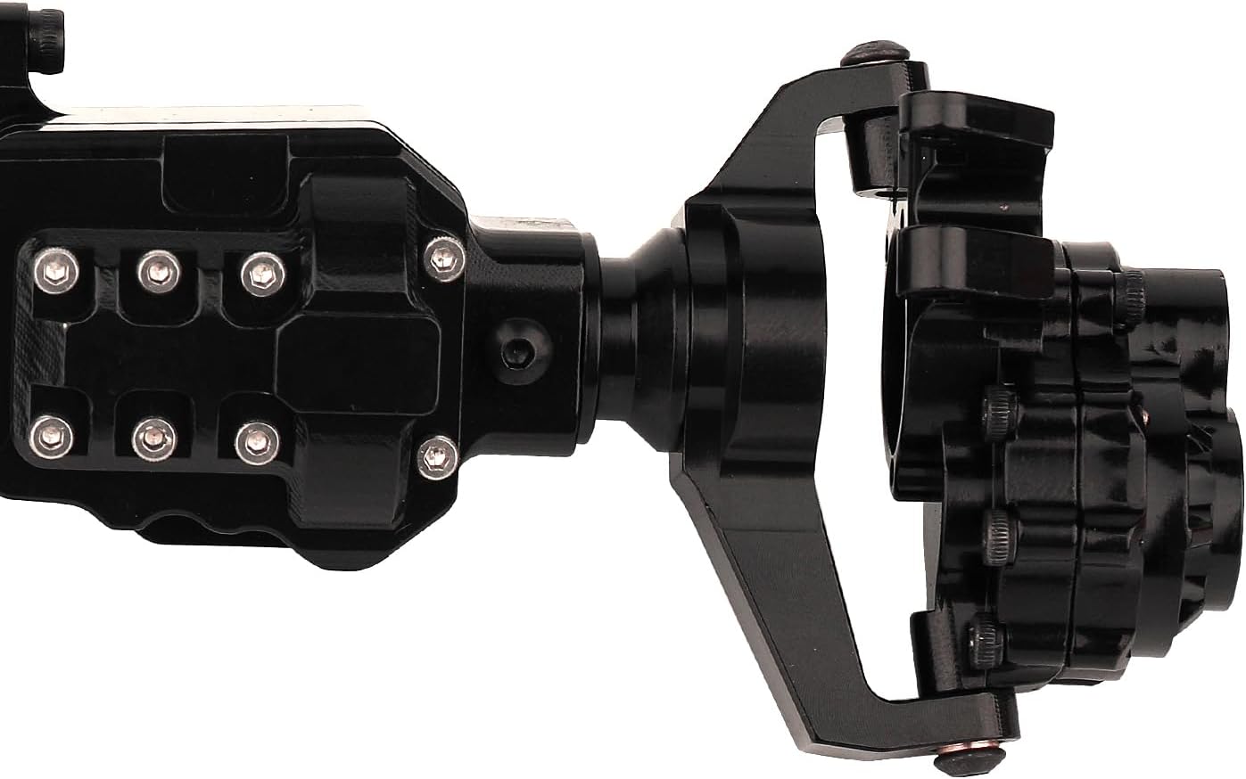 ZXYRC Aluminio CNC integrado Portal Eje Vivienda Frontal Intermedio Trasero para 110 RC Crawler TRX6 G63 6×6 Actualización Piezas (negro)