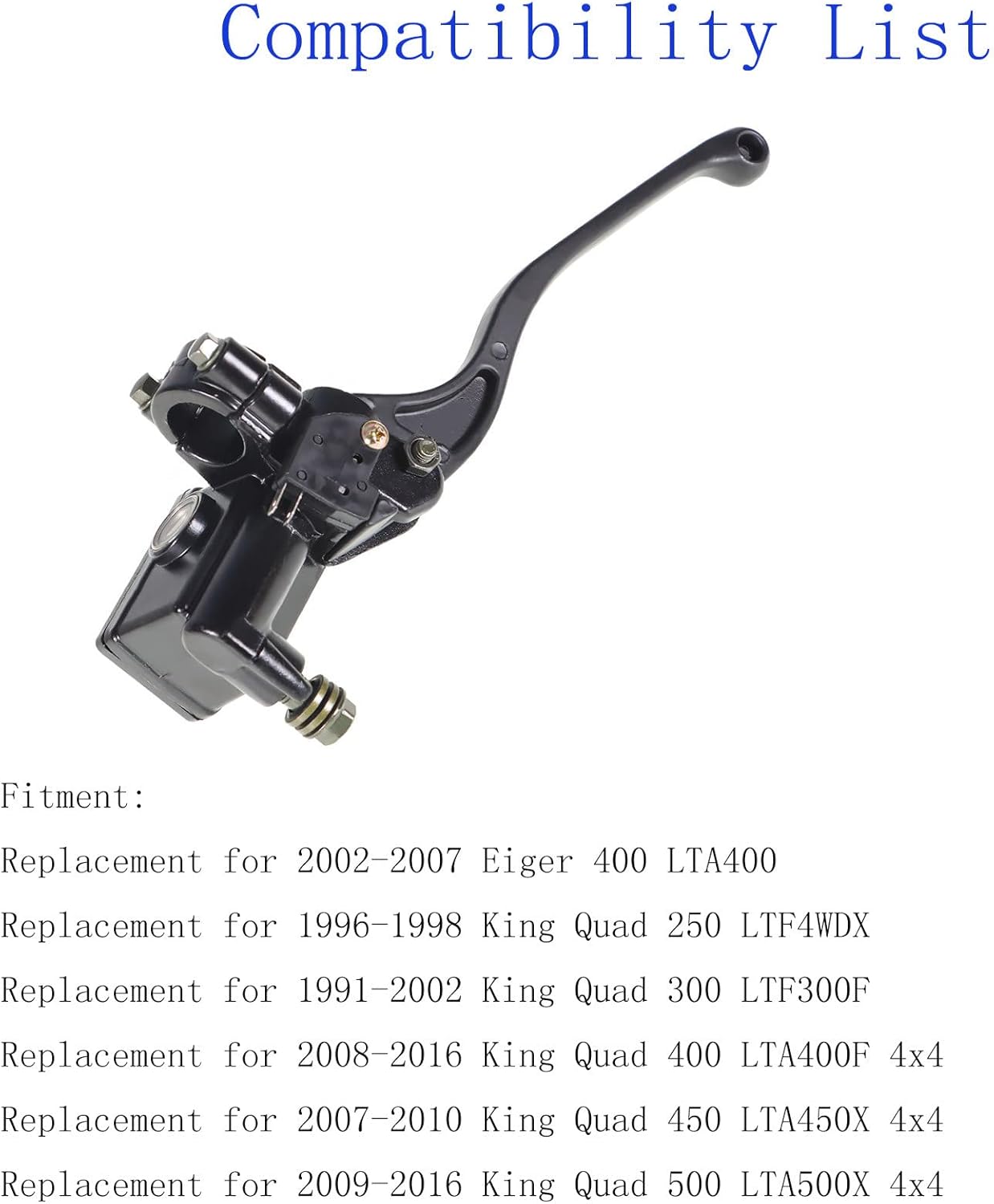 labwork Repuesto del cilindro maestro del freno delantero para Suzuki LT230 1985-1993