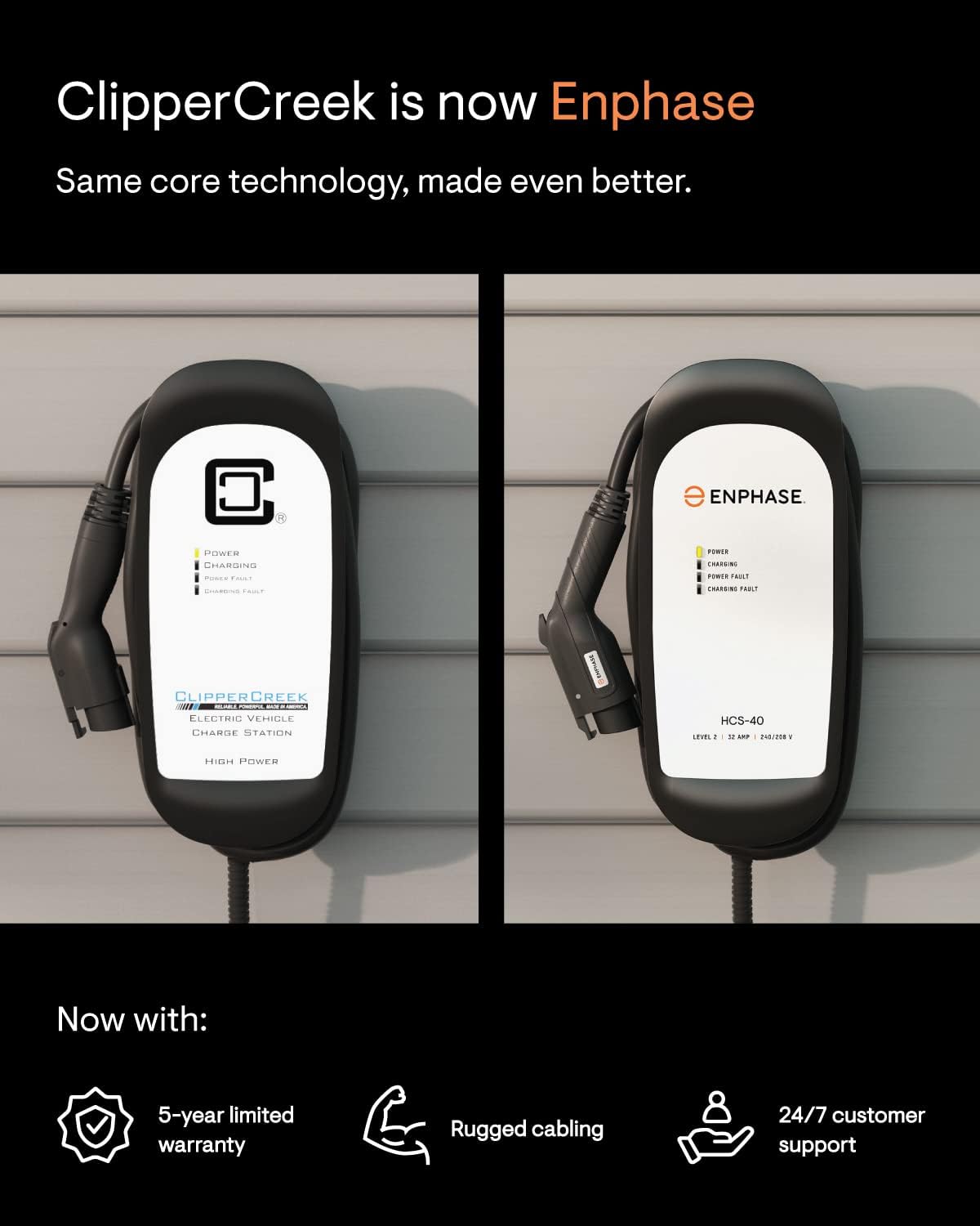 Enphase Cargador de vehículo eléctrico de nivel 2, certificado de seguridad, 48 amperios, 240 V, cableado, cable de 25 pies, J1772, compatible con