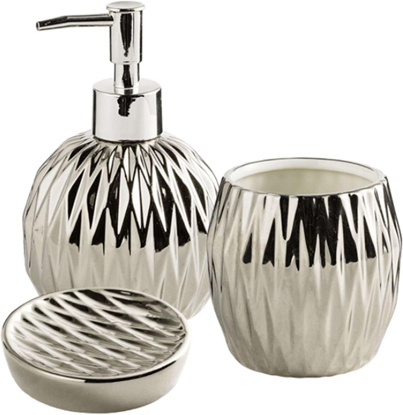 Dispensador de jabón de vidrio con bomba amplia, juego de accesorios de baño de cerámica, juego completo de baño, decoración moderna de baño,