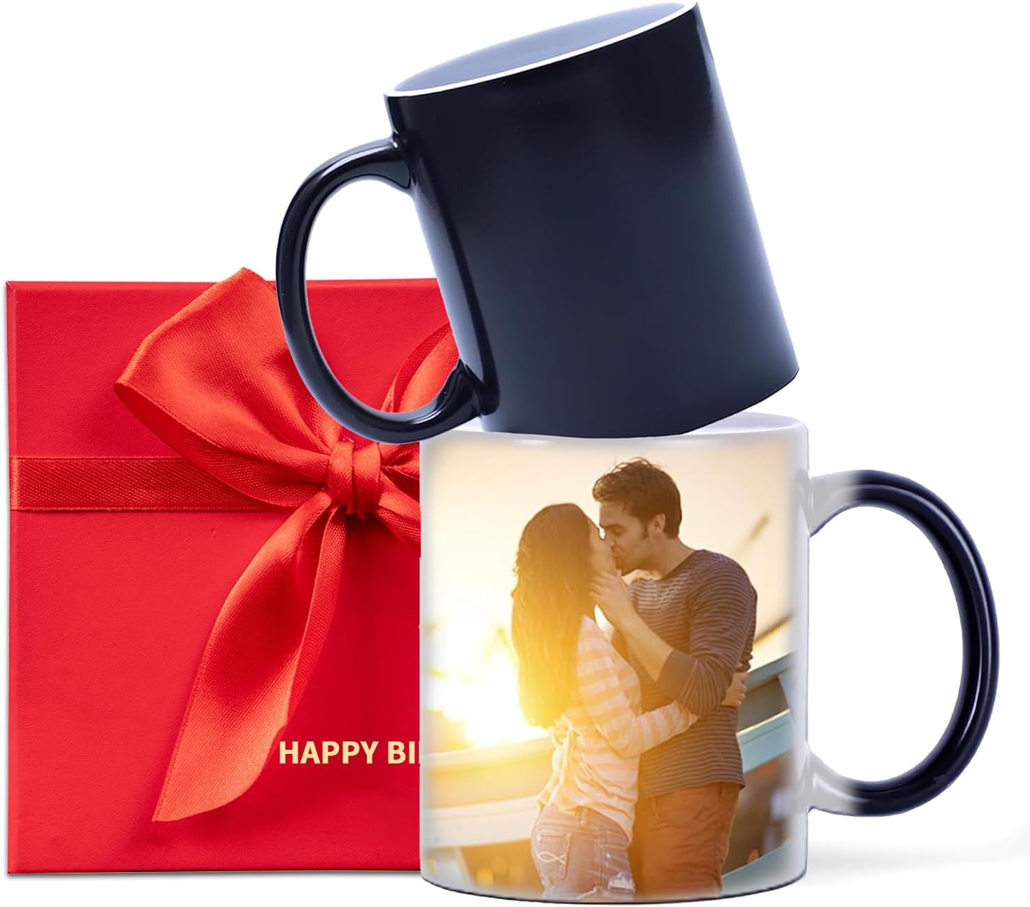 Tazas personalizadas que cambian de color con imágenes de texto fotográfico, regalos personalizados para amigos, familiares, amantes de aniversario,