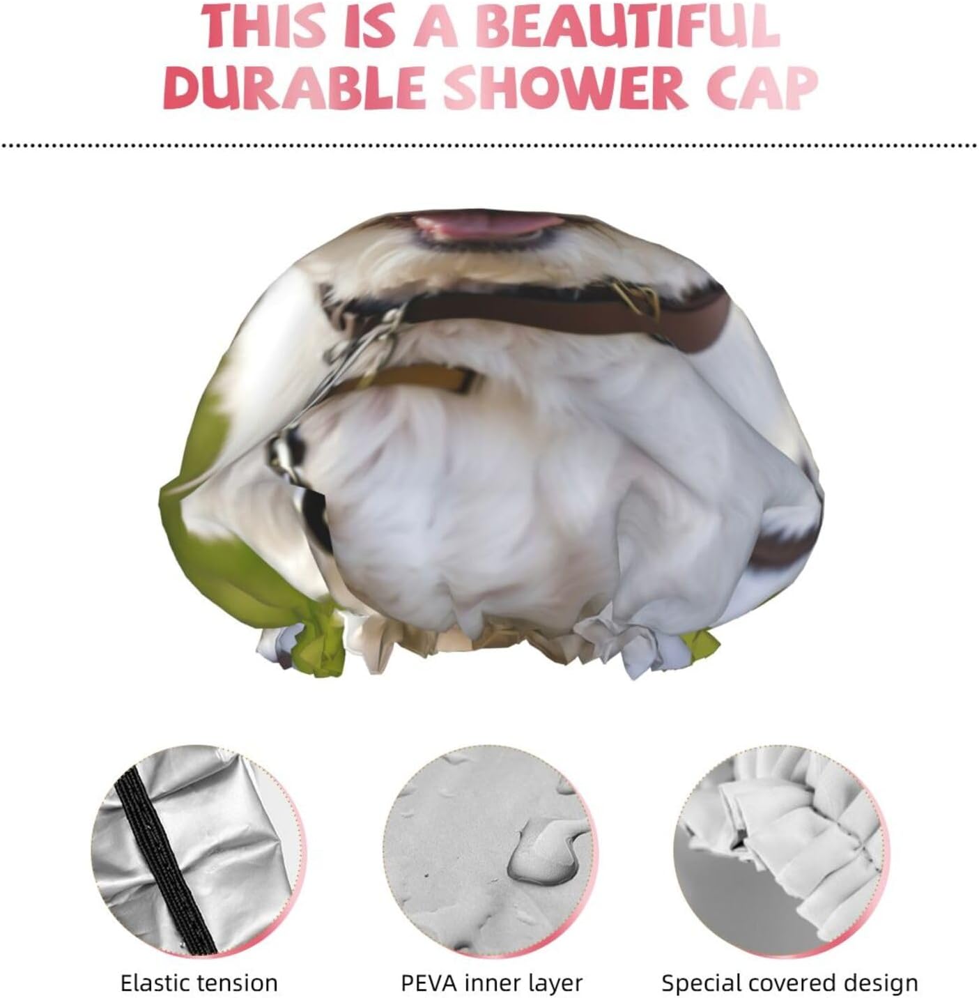 Israeli Flag Shower Cap For Women, Elastic And Reusable,Double Waterproof Layers Bathing Hat