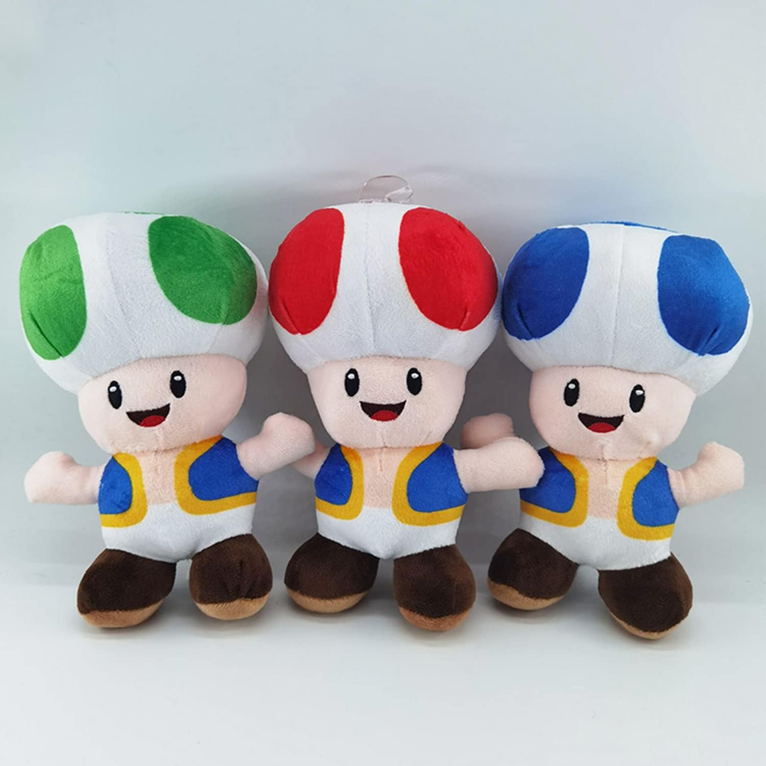 Peluche de sapo verde de hongo, posición de pie, muñeco de juguete de peluche de 8 pulgadas