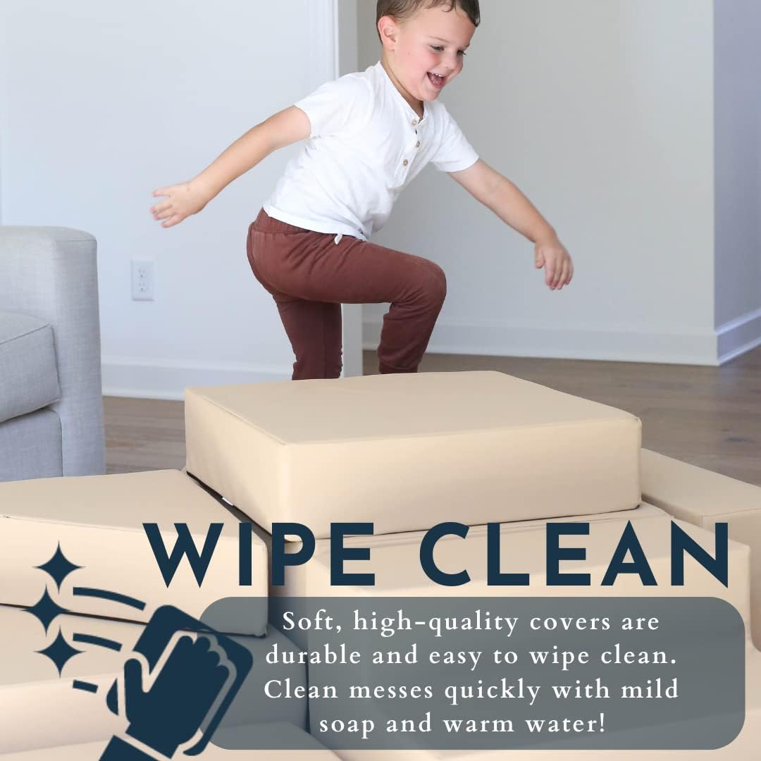 Foamnasium Bloque grande, juego de espuma para interiores, suave para niños pequeños y activos para gatear, escalar y saltar, fabricado en los