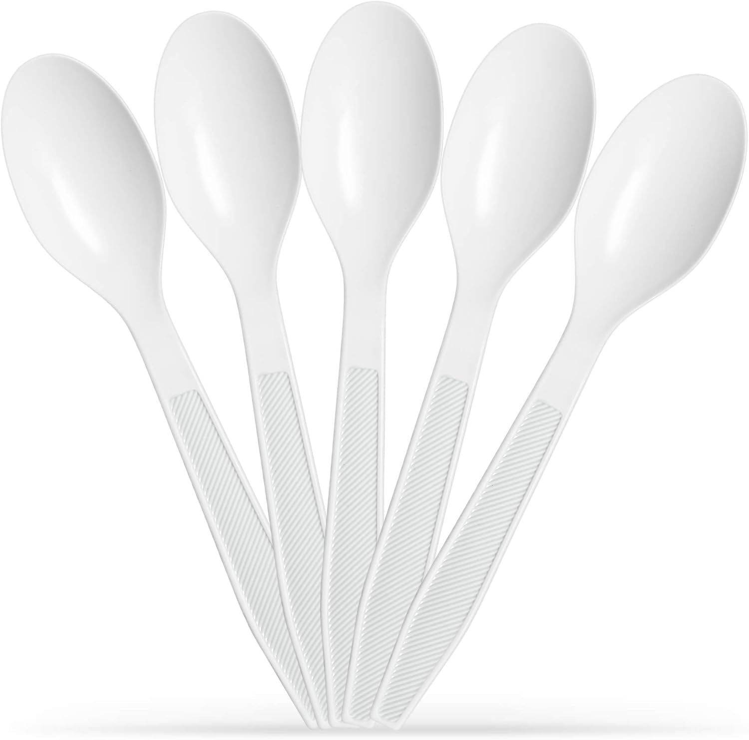 500 cucharaditas Plastimade White – Cuchara desechable de plástico extra pesada, ideal para bodas, catering, fiestas, bufetes, eventos o uso diario,