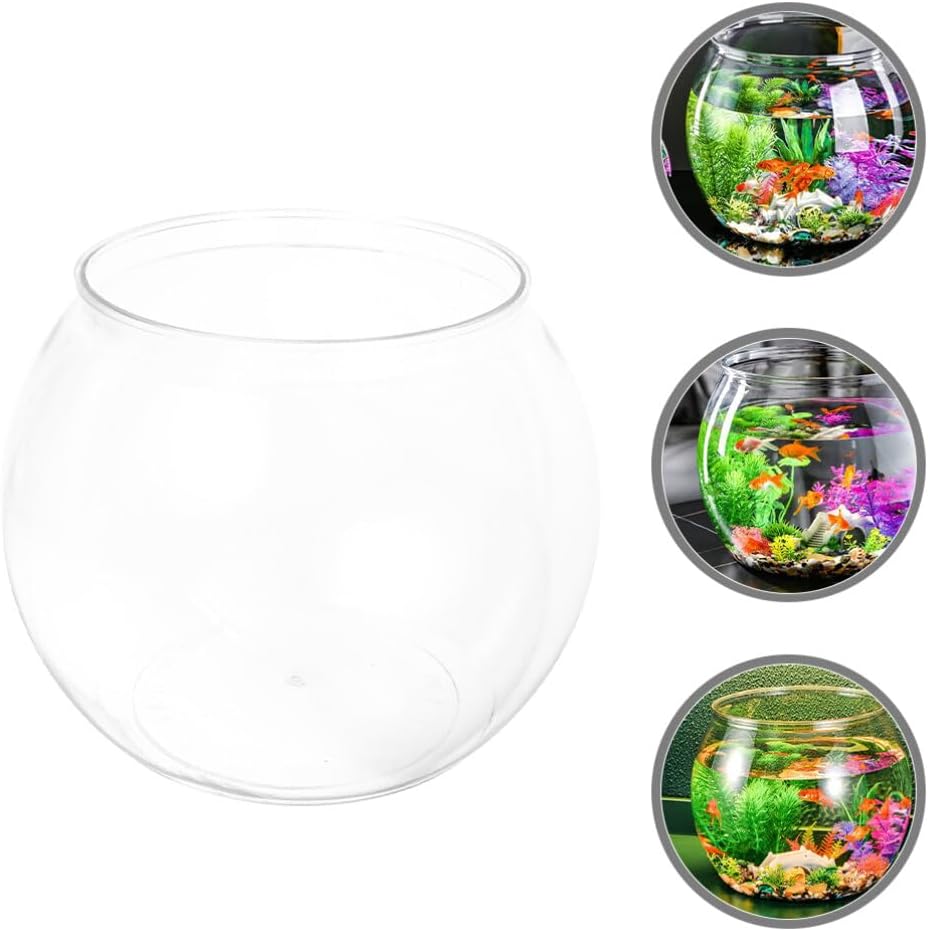 Didiseaon Cuenco de pescado de plástico acuario tanque de peces pequeño pecera de plástico Ivy cuencos para centros de mesa de dulces, suministros