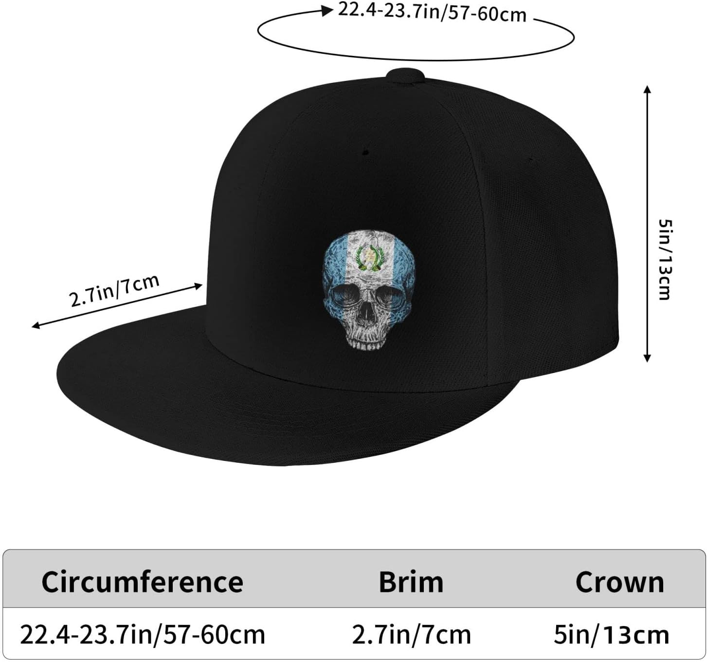 Bandera de Guatemala – Sombrero plano de calavera de Guatemala