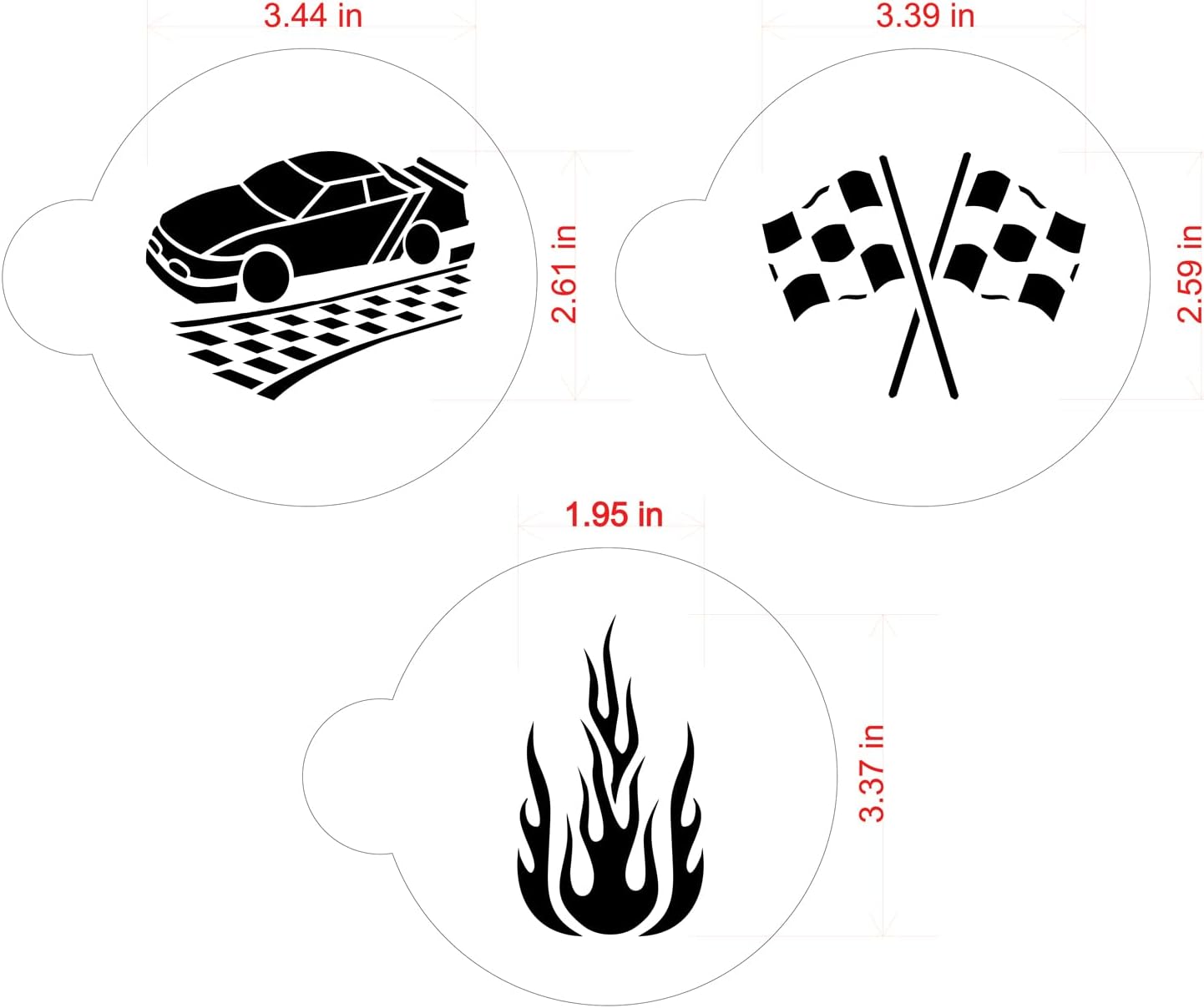Juego de plantillas de galletas de coche de carreras de Designer Stencils