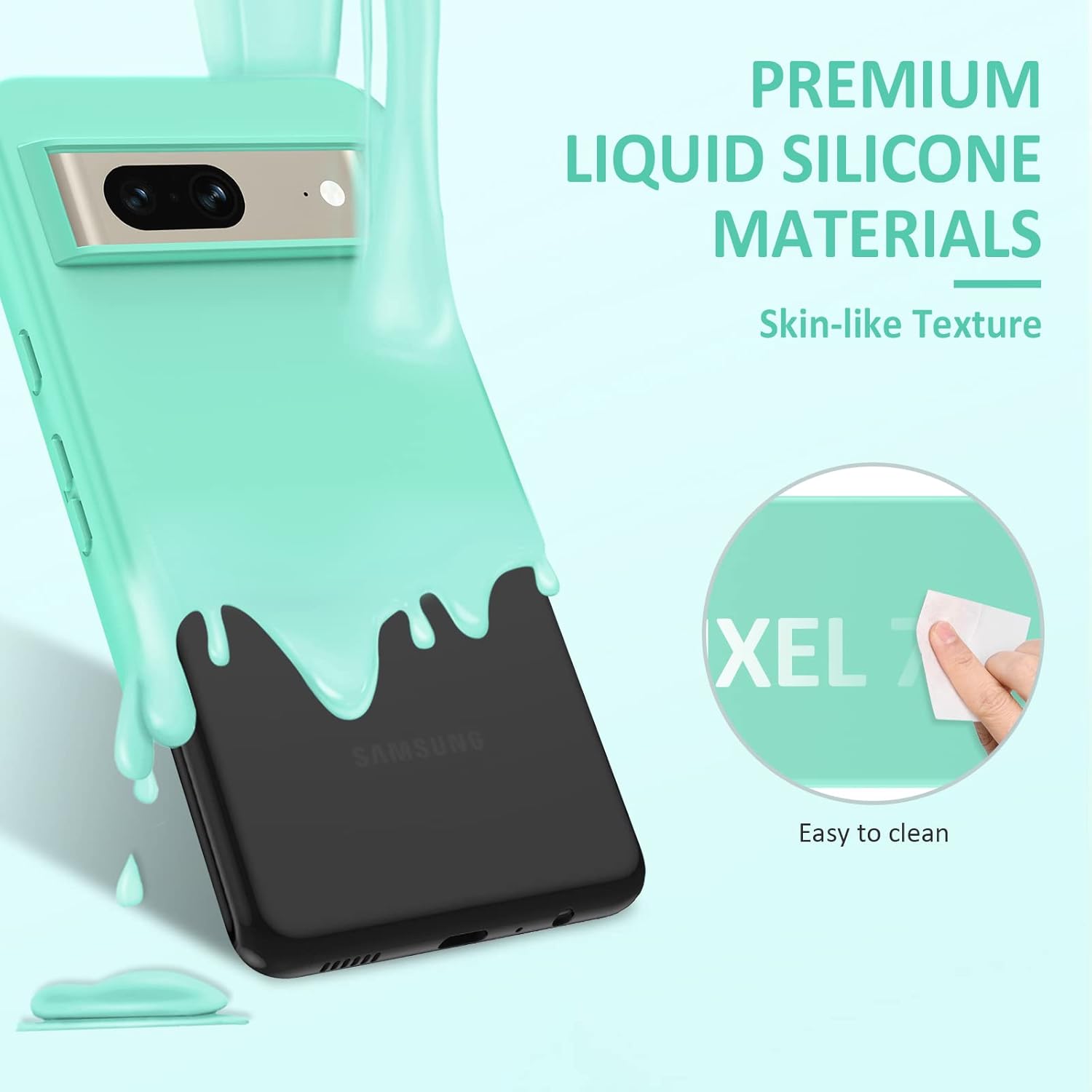 PUJUE Funda para teléfono Google Pixel-7 Funda protectora de silicona Pixel 7 a prueba de golpes – Fundas para celulares mate con protector de