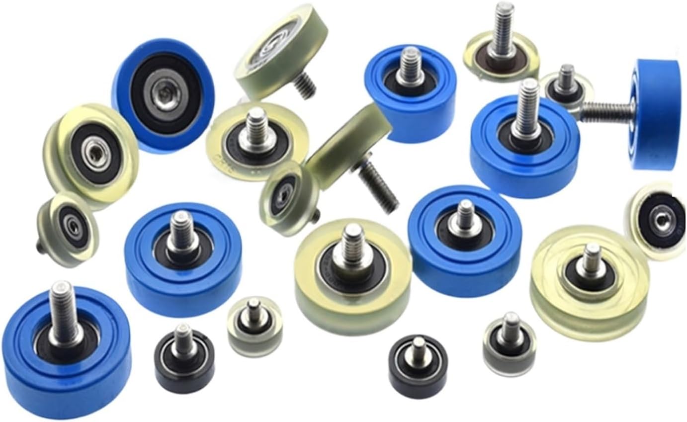 Diameter 50mm, M12 Screw,PU Polyurethane Bearing with Stainless Steel Screw Rod,Rubber Coated Soft PulleyRoller,Guide Wheel Kindly (Size  2pcs)