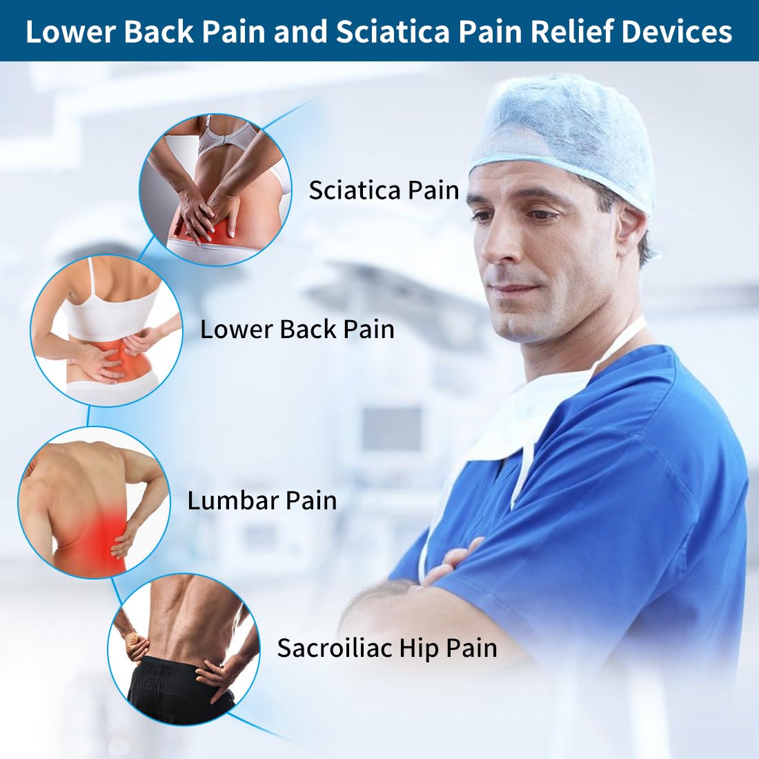 Back Support Belt for Women,Si Belt,45″ Back Brace for Men Lower Back Suitable for 28-43″ Hip Bone,Relieve Lower Back,Pelvis and Sciatica Pain.